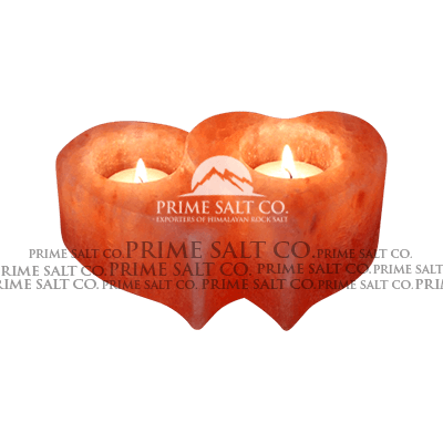 Himalayan Salt Twin Heart Candle Holder